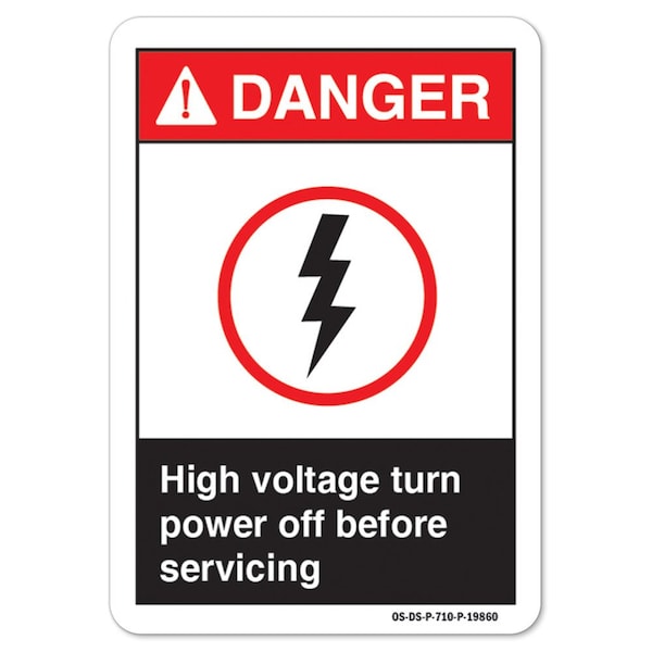 ANSI Danger, 10" Height, 14" Width, Aluminum, OS-DS-A-1014-L-19860